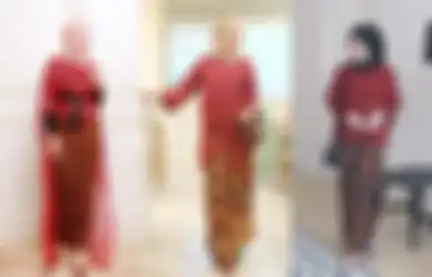 Inilah Inspirasi Outfit Kondangan Paduan Kebaya Merah dan Kain Batik