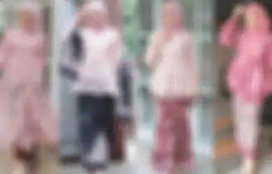 4 Inspirasi Fashion Kebaya Brokat dan Hijab Warna Pink, Cobain