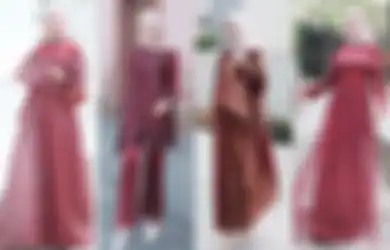 Inspirasi Busana Muslim Warna Merah Maroon Pas Buat Kondangan, Mewah