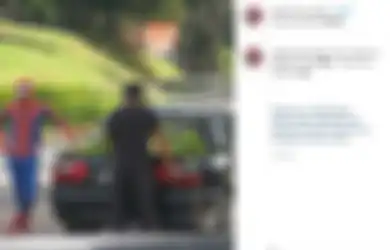 Beredar Foto Spiderman Beralih Profesi Jadi 'Pete Parker', Jualan Sayur Lokal di Pinggir Jalan