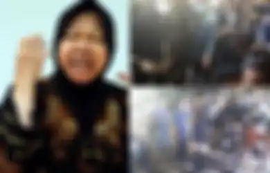 Turun ke Lokasi Demo, Tri Rismaharini Murka Kotanya Dirusak Massa Omnibus Law, Wali Kota Surabaya: Tega Sekali Kamu, Saya Setengah Mati Bangun Kota Ini!