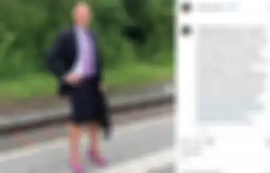 Punya Alasan Khusus, Mengapa Pria Ini Demen Pakai Rok dan Sepatu Hak Tinggi ke Kantor