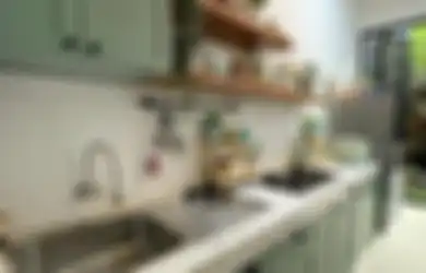 Gak Nyangka Foto Interiornya, Dapur Sempit Tampak Luas, Diselimuti Warna Hijau yang Bikin Sensasi Begini