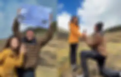 Momen Nathalie Holscher Dilamar oleh Pacar Bulenya Saat Mendaki Gunung: Do You Marry Me?