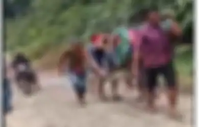 Kisah Wanita Warga Jorong Rurapotontang Melahirkan di Tengah Jalan, Warga Menandunya Pakai Sarung