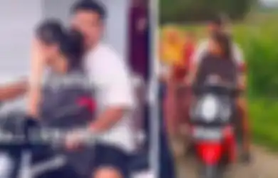 Pakai Kaos Oblong dan Celana Training, Azizah Salsha Diajak Jalan-jalan Pratama Arhan Naik Motor Bonceng Depan