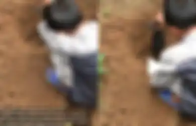 Duduk Hadap Galian Kecil, Viral Video Bocah Gantikan Ayah Azankan Ari-ari Adik, Suara Merdunya Bikin Gagal Fokus: Masya Allah!