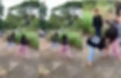 Viral Dua ABG Perempuan Duel Pakai Celurit, Ditonton Sekelompok Remaja, Begini Kata Polisi