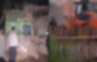 Viral Video Anak Robohkan Rumah Orang Tua di Malang Pakai Buldozer, Tak Mau Warisan Harta Gana-gini Dibagi dengan Adik Tiri
