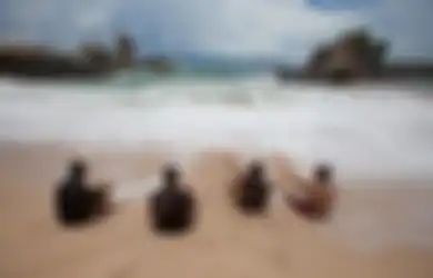 Duduk Santai di Pasir Putih Sambil Nikmati Alunan Seruling Laut Mendayu, Pesona Suguhan Lokasi Wisata Pantai Klayar yang Tiada Duanya