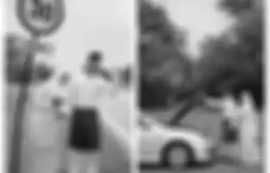 Viral Pasangan Pengantin Berfoto di Pinggir Jalan, Rupanya Ada Cerita Lucu di Baliknya