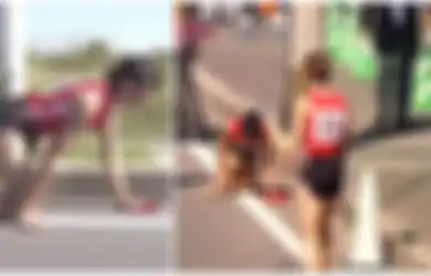 Tolak Menyerah Meski Kakinya Patah, Pelari ini Merangkak untuk Selesaikan Perlombaan