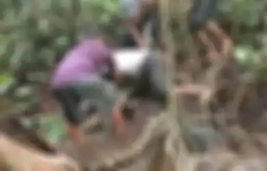 (Video) Warga Geger Berusaha Tangkap Ular Piton 8 Meter yang Melilit Kaki Seorang Pria!