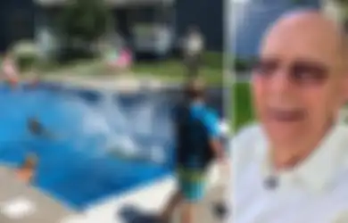 Kesepian karena Ditinggal Sang Istri, Seorang Kakek Buat Kolam Renang untuk Meramaikan Rumahnya