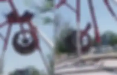 Ngeri! Sebuah Video Tunjukkan Detik-Detik Wahana Ayunan 360 Derajat Patah di Udara