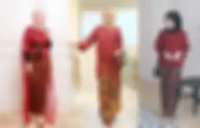 Inilah Inspirasi Outfit Kondangan Paduan Kebaya Merah dan Kain Batik