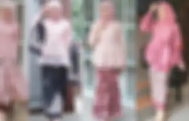 4 Inspirasi Fashion Kebaya Brokat dan Hijab Warna Pink, Cobain