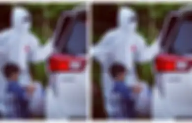 12 Anggota Keluarganya Positif Bahkan 1 Orang Meninggal, Foto Ini Ungkap Kisah Memilukan saat Bocah 8 Tahun Dijemput Petugas Medis karena Positif Covid-19