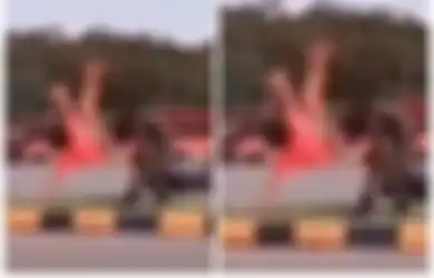 Dibanting Anggota TNI ke Trotoar, Pembalap Liar Ini Langsung Lari Menghindar, Videonya Viral di Media Sosial
