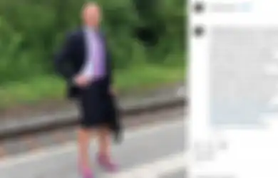Punya Alasan Khusus, Mengapa Pria Ini Demen Pakai Rok dan Sepatu Hak Tinggi ke Kantor