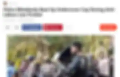 Video Polisi Pukul Temannya yang Nyamar Jadi Mahasiswa di Demo UU Cipta Kerja, Sampe Masuk 9gag Lho!