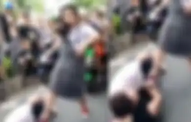 Amarahnya Tak Tertahan, Istri Sah Ini Tanpa Ampun Hajar hingga Telanjangi Pelakor di Depan Umum, Sang Suami Malah Lindungi Selingkuhannya yang Babak Belur