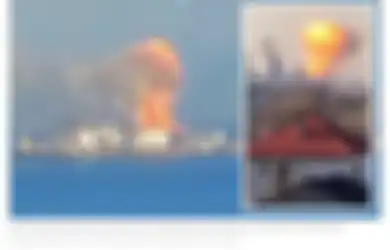 Bak Dapat Balasan Langsung Usar Gempur Kota-kota di Ukraina, Kapal Rusia yang Bawa Lusinan Tank dan Ratusan Pasukan Langsung Meledak dan Terbakar Beberapa Saat Kemudian