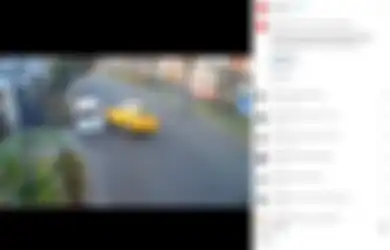 Rekaman Detik-detik Tabrakan Mobil Berwarna Kuning dan Putih Dibanjiri Komentar, Netizen: Antara Ngantuk Atau Liat HP