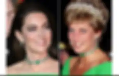 Pakai Choker yang Sama dan Dress Hijau, Intip Penampilan Kate Middleton dan Princess Diana!