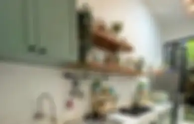 Gak Nyangka Foto Interiornya, Dapur Sempit Tampak Luas, Diselimuti Warna Hijau yang Bikin Sensasi Begini