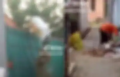Warga Sampai Menyapu Sambil Tutup Hidung, Viral Video Istri Polisi Buang Sampah Sembarangan Gara-gara Warisan, Netizen: Astaghfirullah