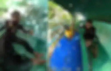 Main di Waterboom, Viral di TikTok Pria Tersangkut di Tengah Seluncuran Tertutup hingga Harus Dievakuasi