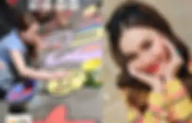 Ayu Ting Ting Meriahkan Lomba Agustusan Antar-RW, Tampak Nama Sang Biduan Terlukis di Jalanan: Kita Mesti Menang