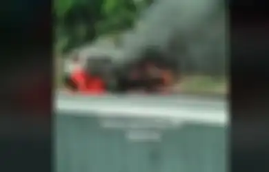 Viral di TikTok, Sebuah Mobil Terbakar di Tol Cipularang, Pria yang Diduga Pemilik Mobil Pilih Lakukan Hal Ini
