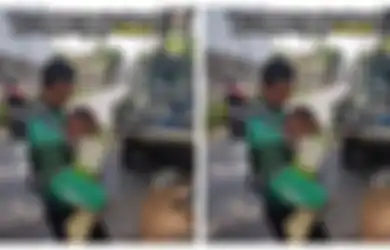 Viral di TikTok Driver Ojol Gendong Anak saat Kerja, Ternyata Sang Anak Lumpuh dan Sering Kejang: Tak Bisa Berobat Karena...