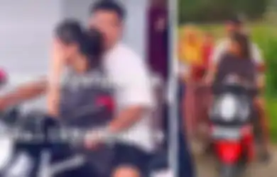 Pakai Kaos Oblong dan Celana Training, Azizah Salsha Diajak Jalan-jalan Pratama Arhan Naik Motor Bonceng Depan