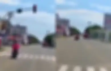 Video Ras Terkuat di Bumi Bikin Pengguna Jalan Resah Viral, Kendarai Sepeda Motor Ugal-ugalan saat Lampu Merah