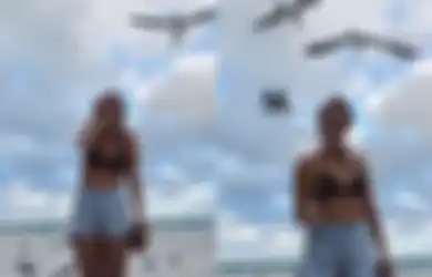 Viral Tali Bikini Wanita Ini Copot Karena Ulah Burung Camar, Syok Tiba-tiba Lepas Saat Berfoto