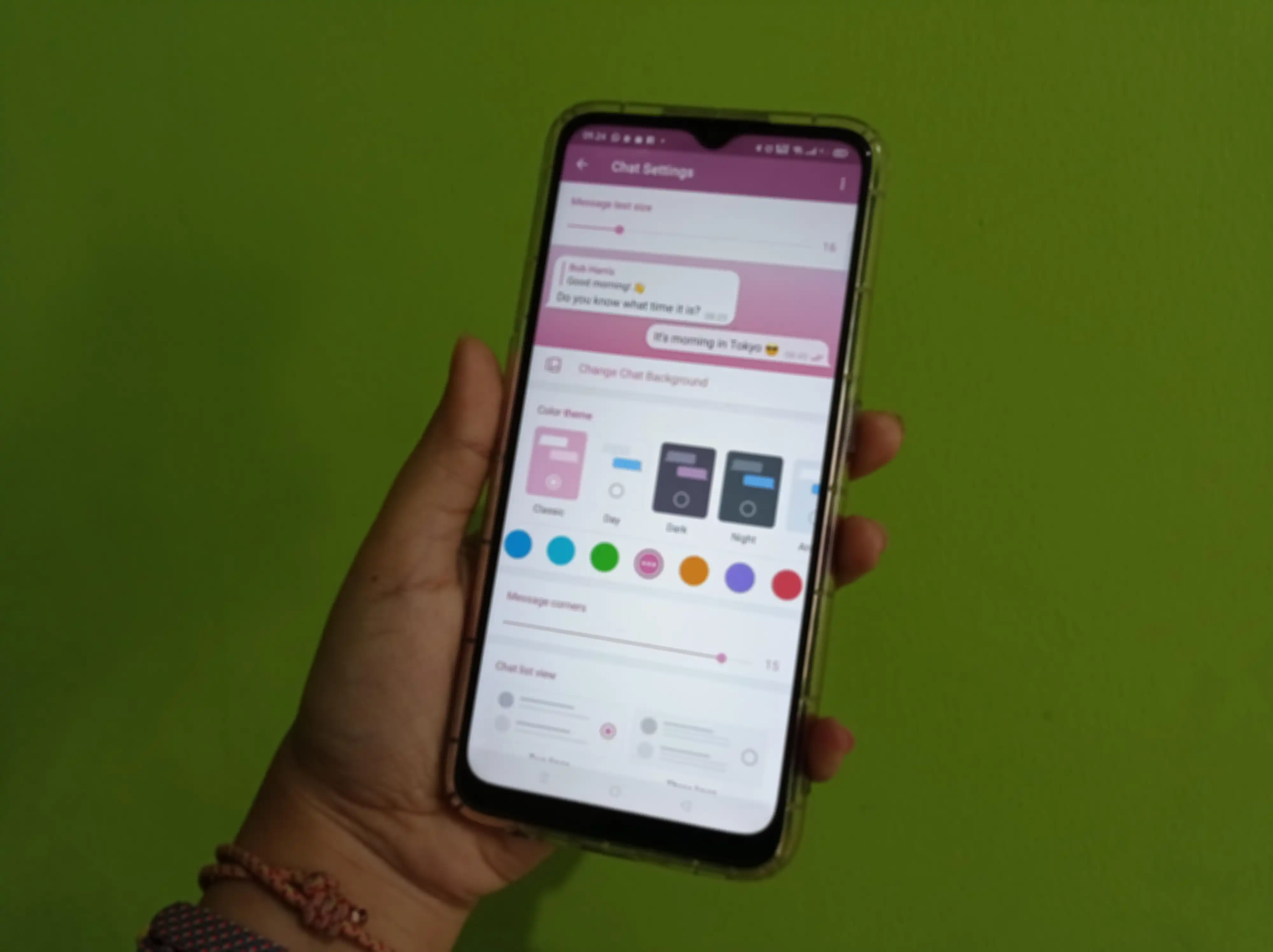 Pengaturan ubah tema Telegram