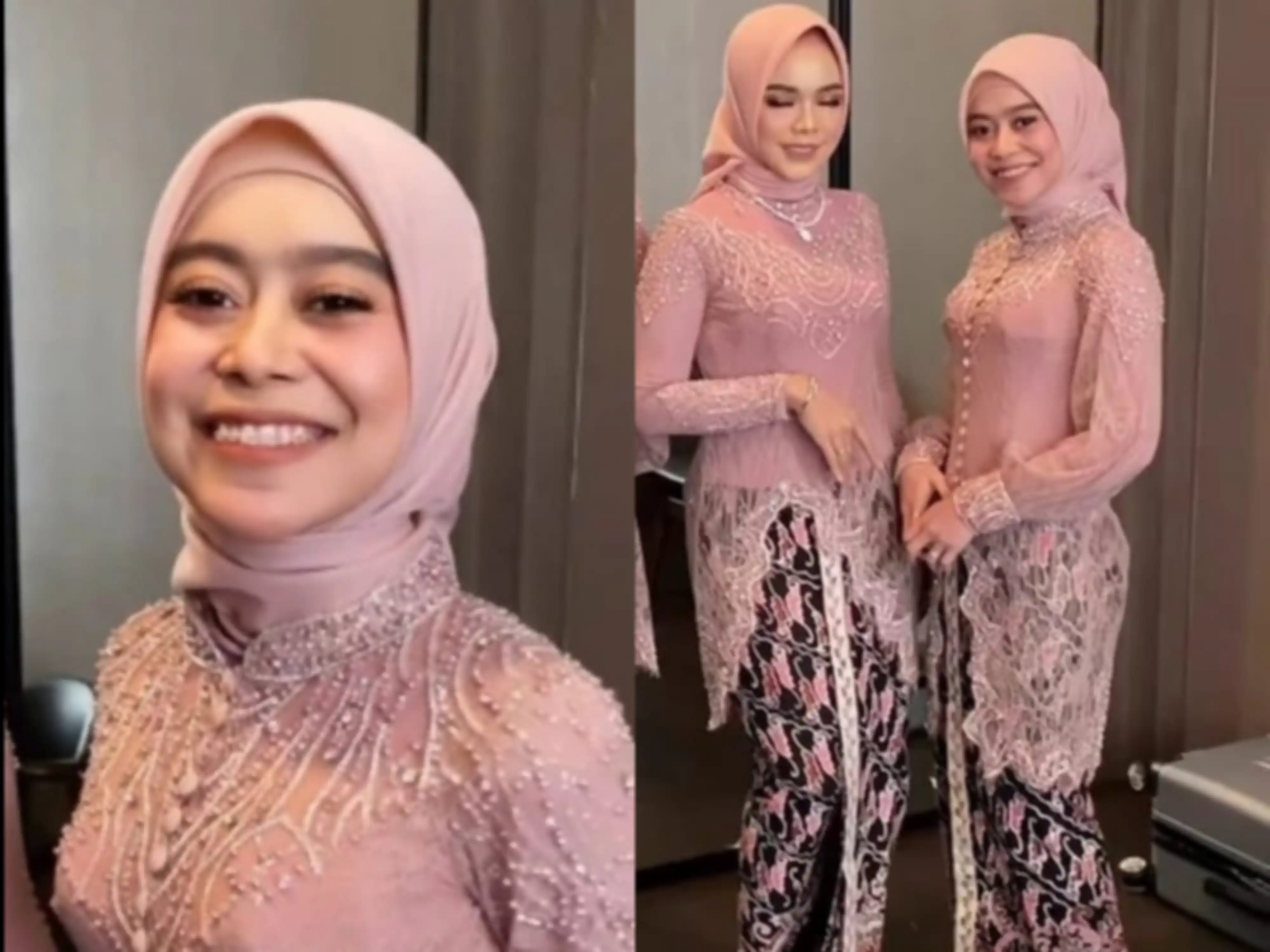 Penampilan Lesty Kejora kenakan kebaya pink di pernikahan Ali Syakieb