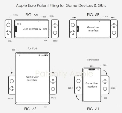 Paten yang menunjukan tampilan kontroler game Apple