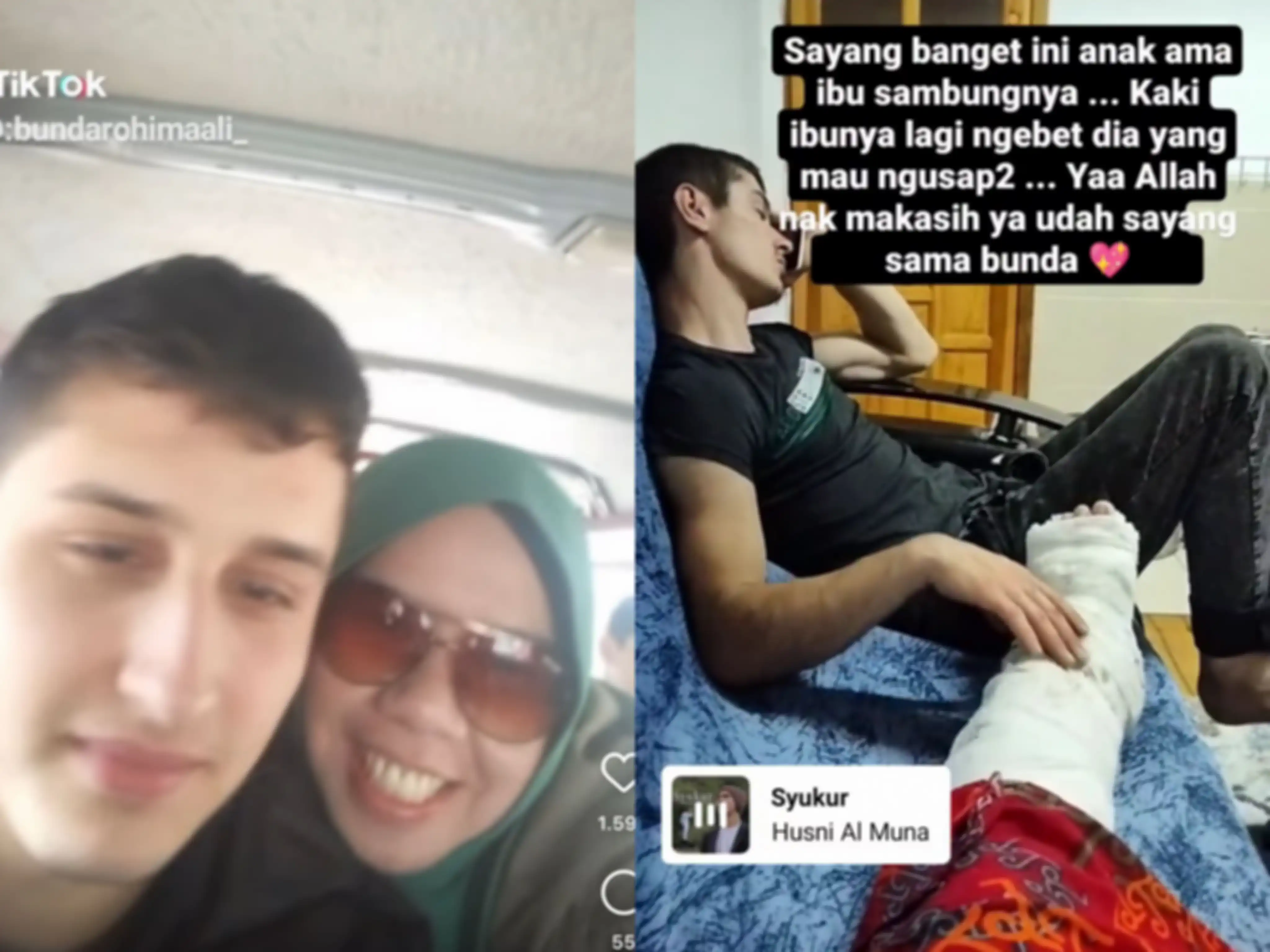 Anak sambung Rohimah elus kaki ibunya 