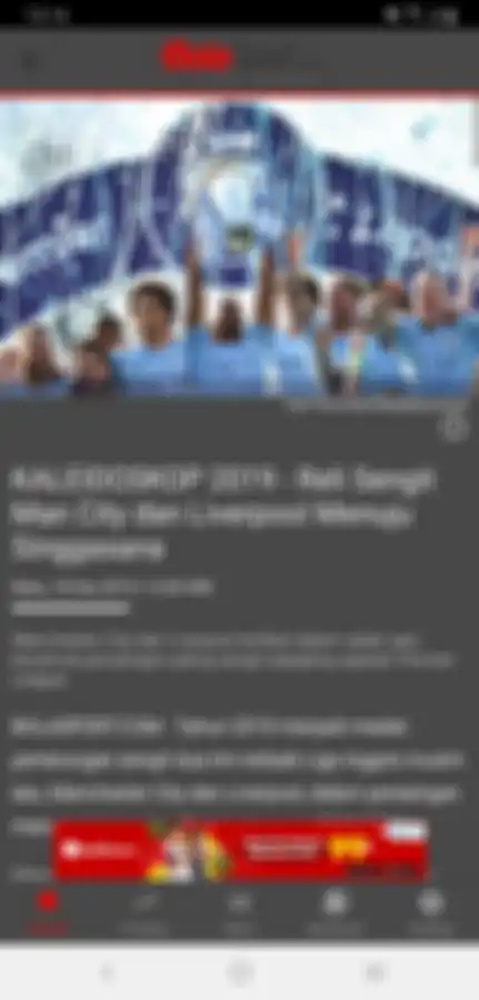 Tampilan Night Mode pada aplikasi BolaSport