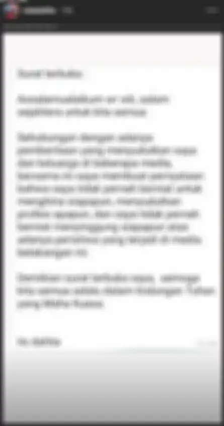 Surat terbuka yang ditulis Iis Dahlia