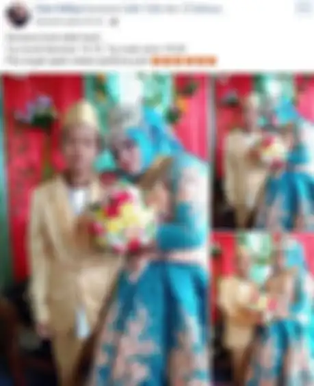 Pasangan pengantin beda usia yang sedang viral di media sosial