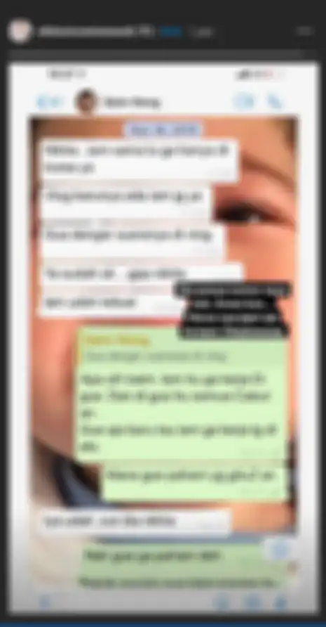 Bukti yang diunggah Nikita Mirzani bahwa Baim Wong sudah mengetahui nomor telepon pribadinya.