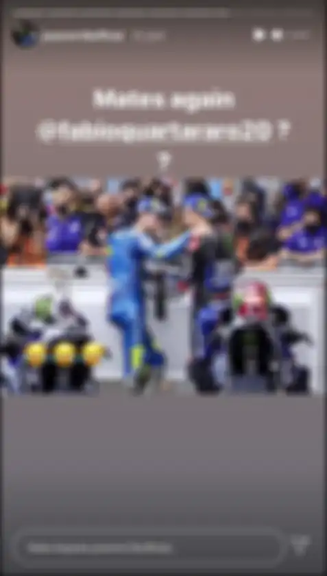 Instastory Joan Mir yang mengirim kode keras ke Fabio Quartararo