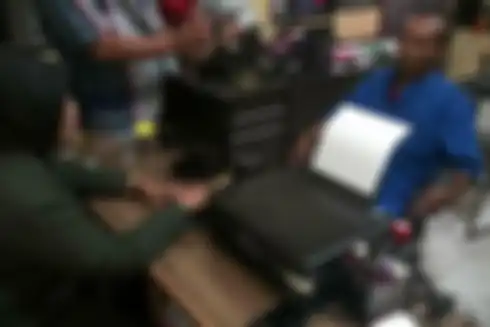Tersangksa Sarkum menjalani pemeriksaan di Unit PPA Sat Reskrim Polres Brebes, Kamis (20/2/2020)
