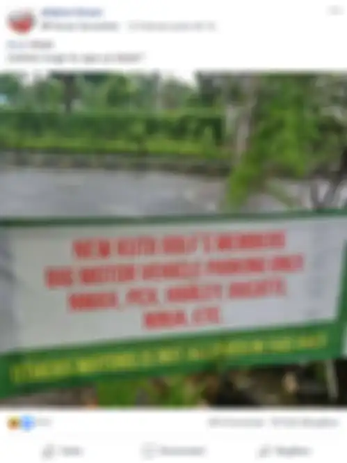  Afdhol Khoir membagi foto spanduk parkiran khusus moge ke grup FB BEKAKAS (Bergejil Suka Motor Bekas).