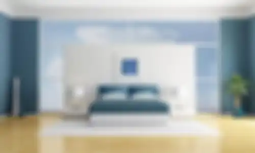 kamar warna biru